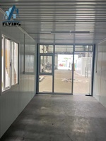 Maison conteneur préfabriquée en verre de 20 pieds et 40 pieds pour habitation, bureau, magasin, hôtel, mini-mur rideau, mini-maison de 2-3 chambres en acier