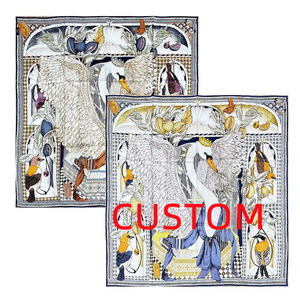 Khăn lụa 100% in tùy chỉnh, khăn lụa <span class=keywords><strong>twill</strong></span> vuông dành cho nữ, khăn lụa in kỹ thuật số với thiết kế của riêng bạn - Product Image 1