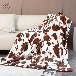 Dupla Face Macio Quente De Pelúcia Vaca Impressão Cobertor De Lã Leve Viagem Lance Cobertores De Flanela De Microfibra para O Bebê - Product Image 1
