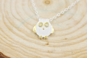Femmes Mode Argent Hibou Pendentif Collier Déclaration <span class=keywords><strong>Bijoux</strong></span> avec Chaîne À Maillons pour Mariages et Fiançailles Usine En Gros - Product Image 3