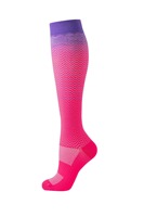 Chaussettes de compression équestres longues en nylon à gradient coloré personnalisé, performance sportive, genou haut, 15-20 mmHg