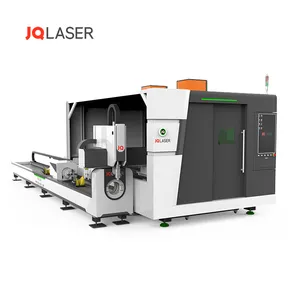 ماكينة قطع ليزر الألياف المتكاملة باستخدام الحاسوب CNC لألواح المعادن والأنبوبات، معدات ليزر صناعية مزدوجة الاستخدام JQ1530CP