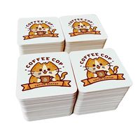 Sous-verres en carton et papier écologiques super absorbants à faible MOQ, logo personnalisé, formes rondes/carrées/octogonales 10x10cm pour boissons