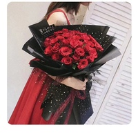 Matériel d'emballage en maille étoile et lune pour fleurs, accessoires de fleuriste pour bouquets de la Saint-Valentin