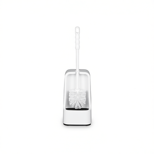 Ensemble de brosse de toilette avec support, en plastique blanc, outil de nettoyage pour salle de bain - Product Image 2