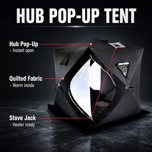 Tente <span class=keywords><strong>de</strong></span> pêche sur glace et sauna à la vapeur, abri d'hiver isolé et imperméable extra large pour 2 personnes, personnalisable en gros - Product Image 2
