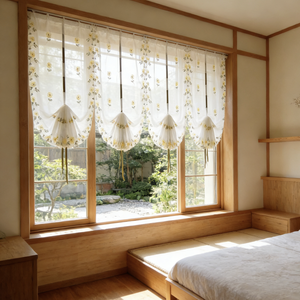 Voilage romain brodé vintage avec bordure en dentelle festonnée, demi-<span class=keywords><strong>rideau</strong></span> pour café, restaurant, ferme, <span class=keywords><strong>rideau</strong></span> à enrouler - Product Image 5