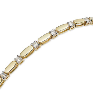 Gemnel Fine Jewelry Round Zircon Bracelet&amp; <strong>Bangle</strong> S925 Silver Material Bracelet 14k Plated Gold <strong>Diamond</strong> Station Bracelet - Product Image 3