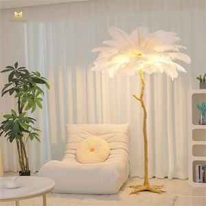 <span class=keywords><strong>Lampadaire</strong></span> d'intérieur de branche d'arbre de fantaisie nordique moderne pour le décor de salon LED <span class=keywords><strong>lampadaire</strong></span> de plume d'autruche de haute qualité - Product Image 5