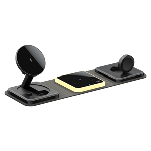 Estación de Carga para Múltiples Dispositivos, Base de Carga Inalámbrica Magnética Plegable 3 en 1, Plataforma de Carga de Viaje para <span class=keywords><strong>iPhone</strong></span> y <span class=keywords><strong>Galaxy</strong></span> - Product Image 4