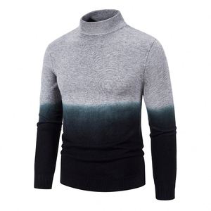 Herbst/Winter Neue Trendige Mode <span class=keywords><strong>Herren</strong></span> Eng Anliegender Einfarbiger Langarm-<span class=keywords><strong>Pullover</strong></span> mit Farbkontrast Lässiger Sweater - Product Image 1