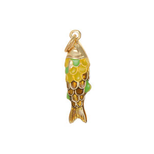 Hot Selling bunte Karpfen Zirkon Anhänger 14 Karat vergoldet Emaille Fisch Mode DIY Halskette Schmuck Charms Herstellung Zubehör - Product Image 4