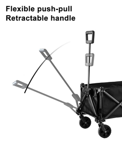 Custom 5 Inch PVC Wheel Portable Adjustable Collapsible Folding Outdoor Garden <b>Trolley</b> Beach Picnic <b>Foldable</b> Camping Wagon Cart - Product Image 3