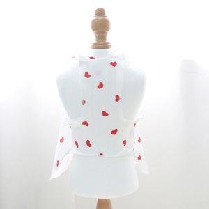 Robe d'été à motif de cœurs pour petits et moyens chiens et chats, robe de princesse mignonne avec nœud rose, cœurs blancs et rouges - Product Image 2