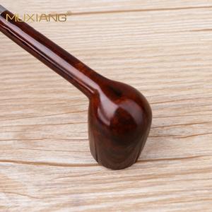 Muxiang Briar Wood Tobacco Pipe Bent Type 3mm Vulcanized Rubber Mouthpiece Solid Wood Smoking Pipe - Product Image 4