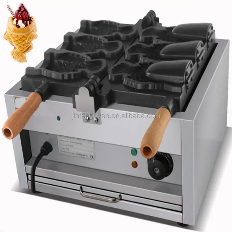 Commercial electric sandwich snapper burning equipment fish shaped bread gas-fired fish fry baking machine
