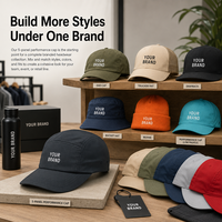 Topi Camp 5 Panel Nylon Ringan Berkualitas Tinggi dengan Logo Teks, Cepat Kering, untuk Merek Outdoor dan Toko Retail