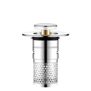 OEM Basin Drain Pop-Up Core Filter Net Press-Type Brass Core Anti-Clog Anti-Odor Leak-Proof Plug for Washbasin Modern Design - Product Image 1