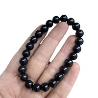 Bracelet élastique en shungite naturelle 5A, bracelet élégant en pierres précieuses naturelles pour femmes et hommes