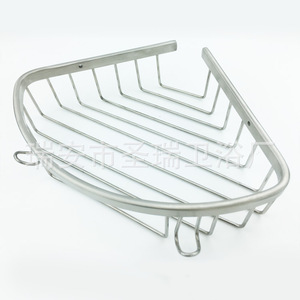 Panier d'angle triangulaire en acier inoxydable Saint Ruijia pour salle de bain, simple couche avec crochet - Product Image 1