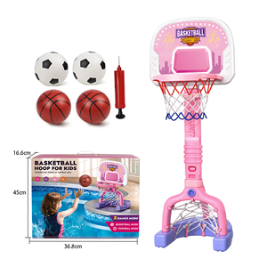 Ensemble de paniers de basket-ball et de football 2 en 1 avec support réglable et balles pour les enfants, pour les jeux sportifs en intérieur et en extérieur - Product Image 5