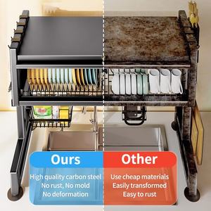 <span class=keywords><strong>Escurridor</strong></span> <span class=keywords><strong>de</strong></span> <span class=keywords><strong>platos</strong></span> para el fregadero, <span class=keywords><strong>escurridor</strong></span> <span class=keywords><strong>de</strong></span> vajilla <span class=keywords><strong>de</strong></span> 2 niveles con puertas <span class=keywords><strong>de</strong></span> armario a prueba <span class=keywords><strong>de</strong></span> polvo - Product Image 2