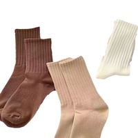 Chaussettes tricotées personnalisées avec logo, unisexes, longueur mi-mollet, décontractées, chaudes pour l'automne et l'hiver, tendance, style japonais, polyvalentes, sportives, anti-odeurs