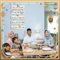 Panneau mural en bois islamique pour Ramadan et Eid Mubarak, plaque murale mosquée croissant de lune, cadeau pour la maison musulmane, artisanat en bois