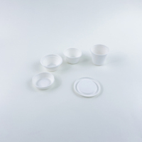Bol à soupe/sauce jetable biodégradable en bagasse de canne à sucre, écologique, avec couvercle, 9 pouces