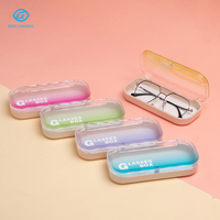 Boîte de rangement pour lunettes en plastique simple avec logo personnalisé, étui à lunettes en plastique, porte-lunettes, étui pour lunettes optiques