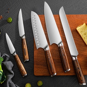 High Quality 9 Pieces Stainless Steel Wooden Handle Japanese <b>Knife</b> Butcher <b>Knife</b> Kitchen <b>Knives</b> Set - Product Image 3