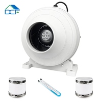 Nouvel Arrivage DCFAIR RF-110W1-Kit Ventilateur de Radon en Plastique 4 Pouces 115V 2300RPM avec Couplages en Caoutchouc 4x3 et Indicateur, Garantie 1 An