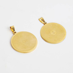 SP4057 chapado en oro de acero inoxidable budista Shurangama Mantra Mandala bendito Budista Tibetano <span class=keywords><strong>Lama</strong></span> moneda medallón colgantes - Product Image 2