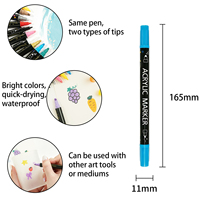 Lot de Marqueurs d'Art Effaçables à Double Pointe 12/24/36/48 Couleurs, Haute Qualité, en Plastique Acrylique, pour Enfants - Vente Flash