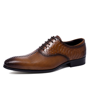 Zapatos Formales de Negocios para Hombre de Alta Calidad, Nuevos, con Suela Gruesa, Punta Redonda, Diseño de Parches, con Cordones, Transpirables, Casuales, para Boda - Product Image 2