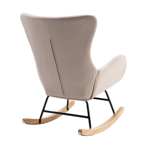 TOSEE Chaise à Bascule de Style Rétro Moderne Luxueux Velours Rembourré avec Cadre en Acier Pieds en Bois Massif pour Chambre Bureau Décor - Product Image 3