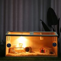 Jaula de Madera Maciza Moderna y Sencilla para Cría de Codornices, Jaula para Hámster con Doble Puerta, Calefacción y Ventilación, Hábitat para Cría en Todas las Estaciones, Diseño Paisajístico