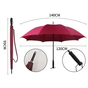 Custom logo design outdoor used windproof automatic rain and sun protection straigfht umbrella for promotion