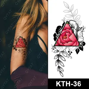 Autocollants de Tatouage Temporaires Papillon Fleur Pleine Couleurs Sexy pour Femmes et Filles