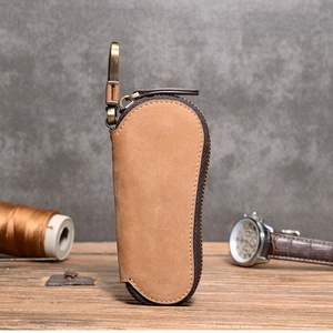 Boshiho Genuine Leather Keychain Holder Men Genuine Leather Key Holder Pouch Metal <b>Hook</b> for <b>Car</b> Key Case - Product Image 4