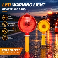 2D Batteriebetriebene Straßensperren-Warnleuchte 6 LED-Licht Sensor Automatisches Blinklicht für Verkehr Baustellen Straßensicherheit