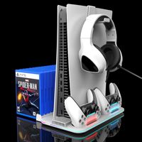 Nouvelle Base de Refroidissement Multifonctionnelle pour Console de Jeu Slim, Support de Charge pour Manettes PlayStation 5 et Lecteur de Disques de Jeu