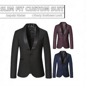 Manteau et Blazer Homme Sur Mesure, Coupe Slim Respirante, Couleur Unie, Grande Taille, Simple Boutonnage, Idéal Affaires - Product Image 2