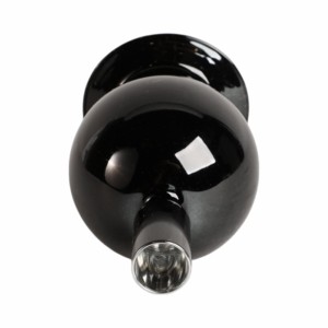 Porte-bougie décoratif en verre, base ronde noire, design moderne pour centre de table - Product Image 4