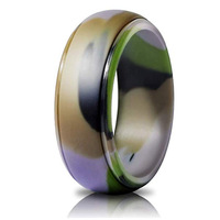 Bague en silicone biseautée de 8 mm de large pour homme, idéale pour les sports de plein air, vente en gros pour la bijouterie européenne et américaine