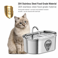 Fontaine à eau pour animaux de compagnie en acier inoxydable durable et écologique de 5 L, filtration automatique circulante, capteur intelligent, niveau visible pour chat et chien