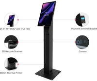 Kiosque en libre-service 3-en-1 avec écran tactile PCAP 21,5 pouces 350 Nits, lecteur de codes-barres, imprimante de reçus, système de paiement NFC RFID