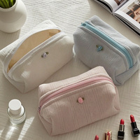 Sac de rangement cosmétique pliable en coton durable, grande capacité, multicolore, à motifs floraux, lavable, pour voyage, chambre, salle de bain, salon