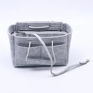 M2307 borsa personalizzata con inserti in feltro all'ingrosso per il trucco Organizer per il trucco da viaggio interno per il trucco porta cosmetici per lavare borse da toilette