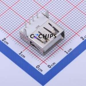 903-242A1027S10200 USB Connector Bent Lead Through Hole Connector Type-A USB 2.0 Female Right Angle Insert - Product Image 1